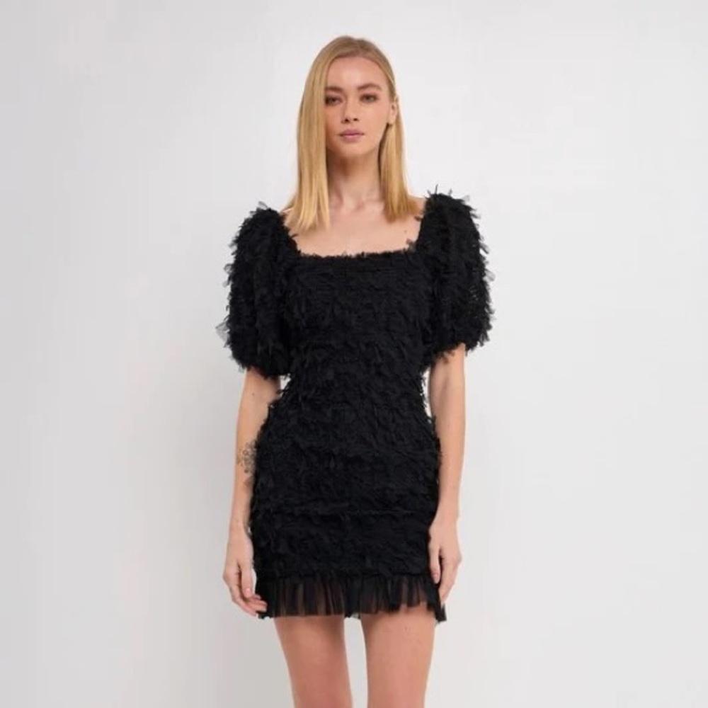 Endless Rose Mesh Trimmed Fitted Mini Dress - Picture 4 of 8